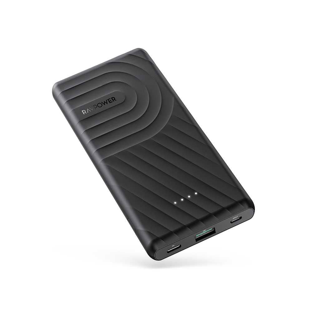 RAVPower 10000mAh Power Bank - Portable Charger - Black - Zayoom