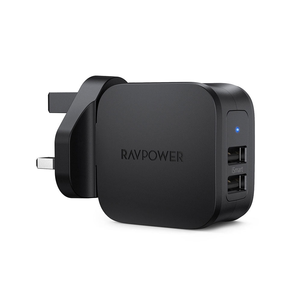 RAVPower Prime 17W 2-Pack 2-Port Wall Charger - Black - Zayoom