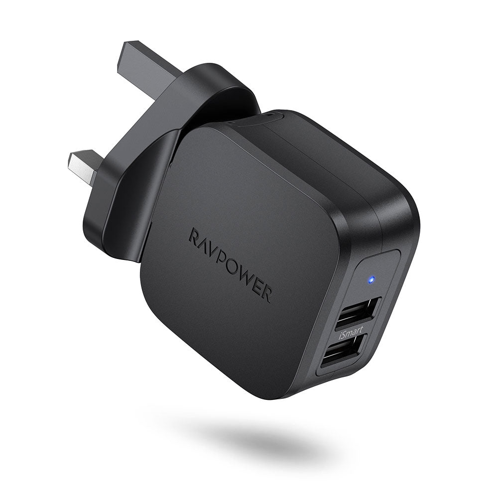 RAVPower Prime 17W 2-Pack 2-Port Wall Charger - Black - Zayoom