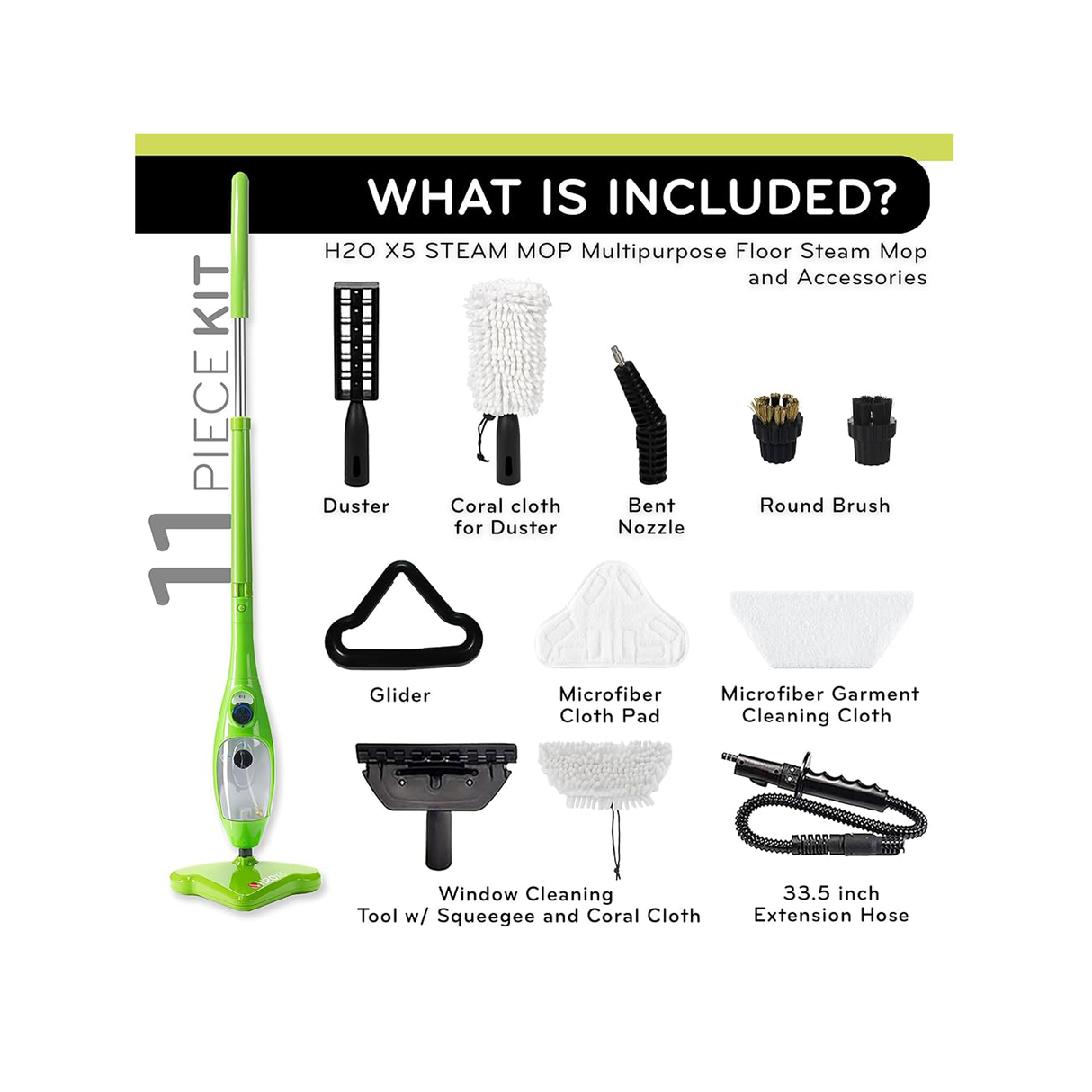 1300W 5-in-1 Multipurpose X5 Steam Mop Sweeper