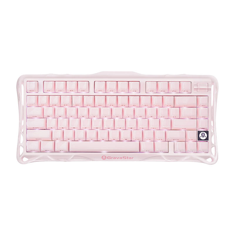 جرافاستار ميركوري كي1 بنسبة 75% كيبورد الألعاب الميكانيكي اللاسلكي – إصدار خاص ساكورا بينك