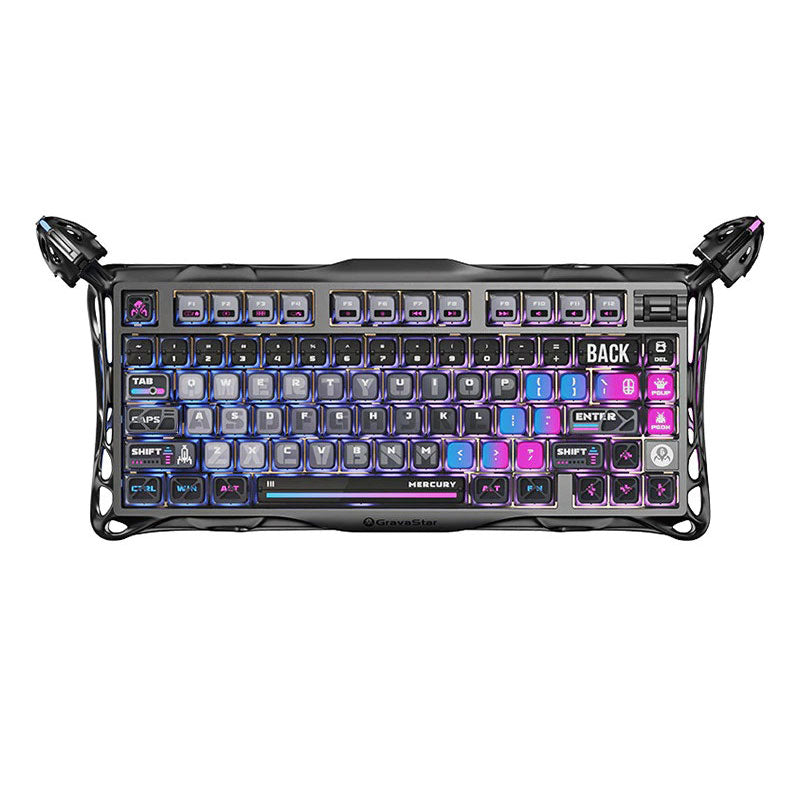 جرافاستار ميركوري كي 1 برو بنسبة 75% كيبورد ألعاب ميكانيكية لاسلكية - جالاكسي بلاك