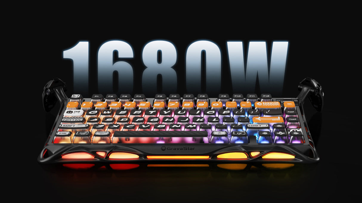 جرافاستار ميركوري كي 1 برو بنسبة 75% كيبورد ألعاب ميكانيكية لاسلكية - إصدار سايبر فلير