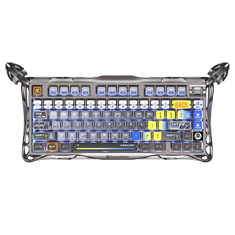 جرافاستار ميركوري كي1 برو بنسبة 75% كيبورد الألعاب الميكانيكي اللاسلكي – فضي إنترستيلار