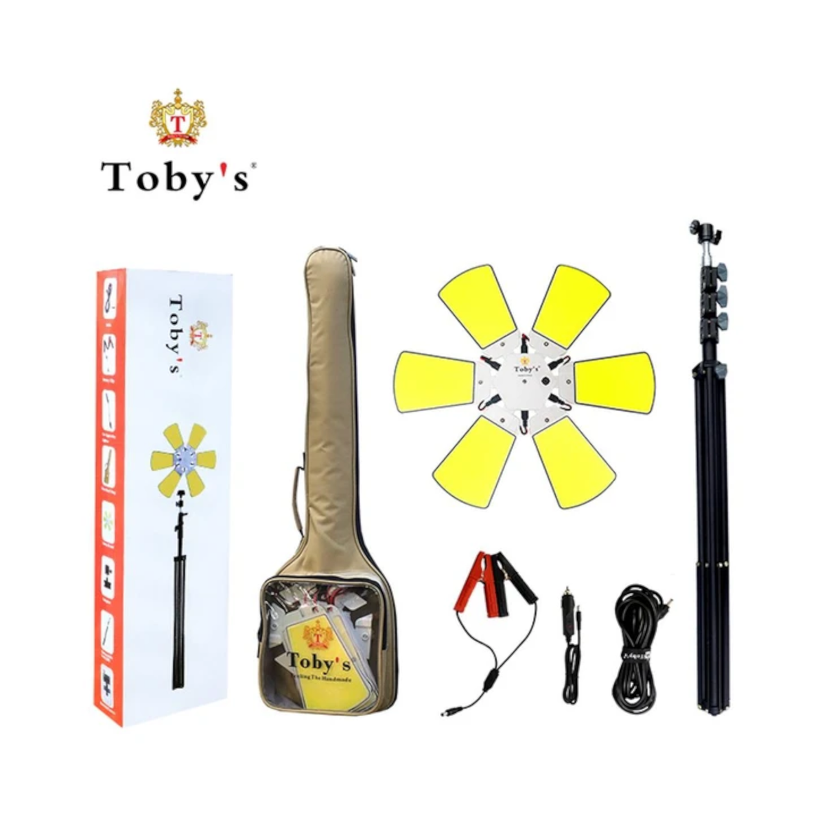 فانوس تخييم توبي متعدد الوظائف للاستخدام الخارجي مع حامل ثلاثي القوائم وجهاز تحكم عن بعد