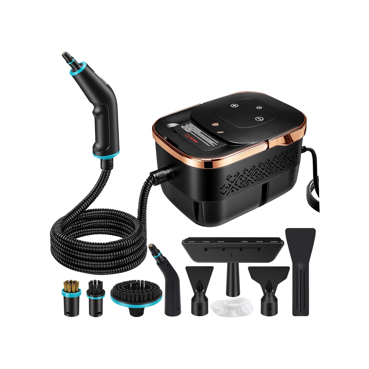2500W Handheld Steam Cleaner for Home,Portable Steamer Cleaning Machine With Large Capacity Tank & 10 Accessories,Multipurpose Steamer for Kitchen, Bathroom, Tile, Grout,Car Detailing - Rose Gold