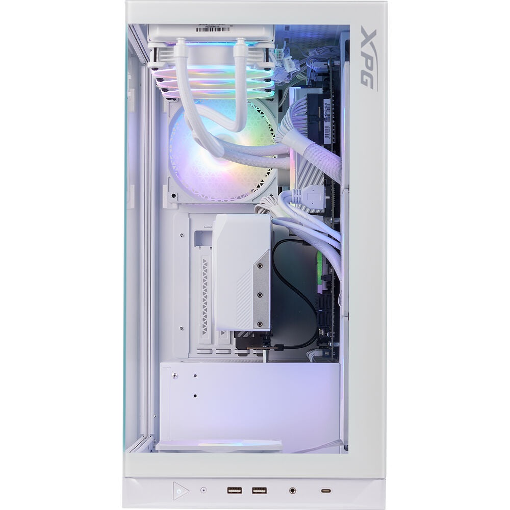 XPG INVADER X Tempered Glass ATX Mid Tower Gaming PC Case - White (5 ARGB Fans Included)