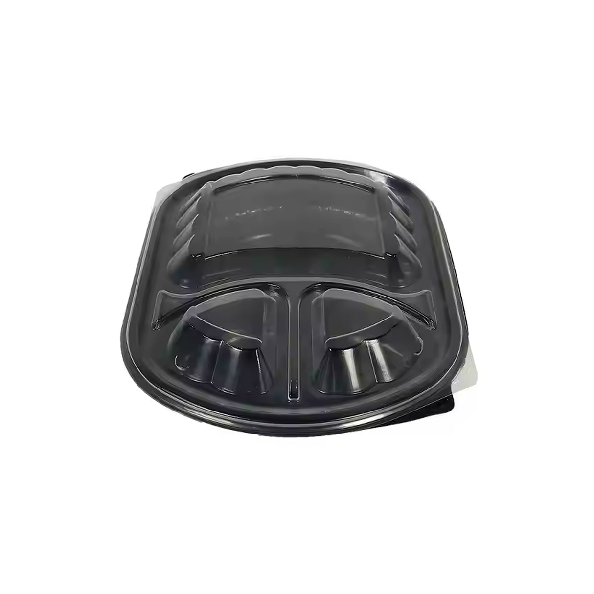 3-Compartment Disposable Plastic Food Container Box - 1000ml - 23.5 x 21 x 5.5 cm