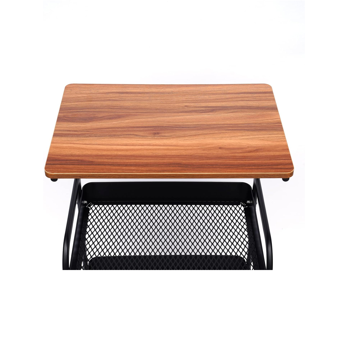 3 Tier Rolling Cart with Tabletop - Black