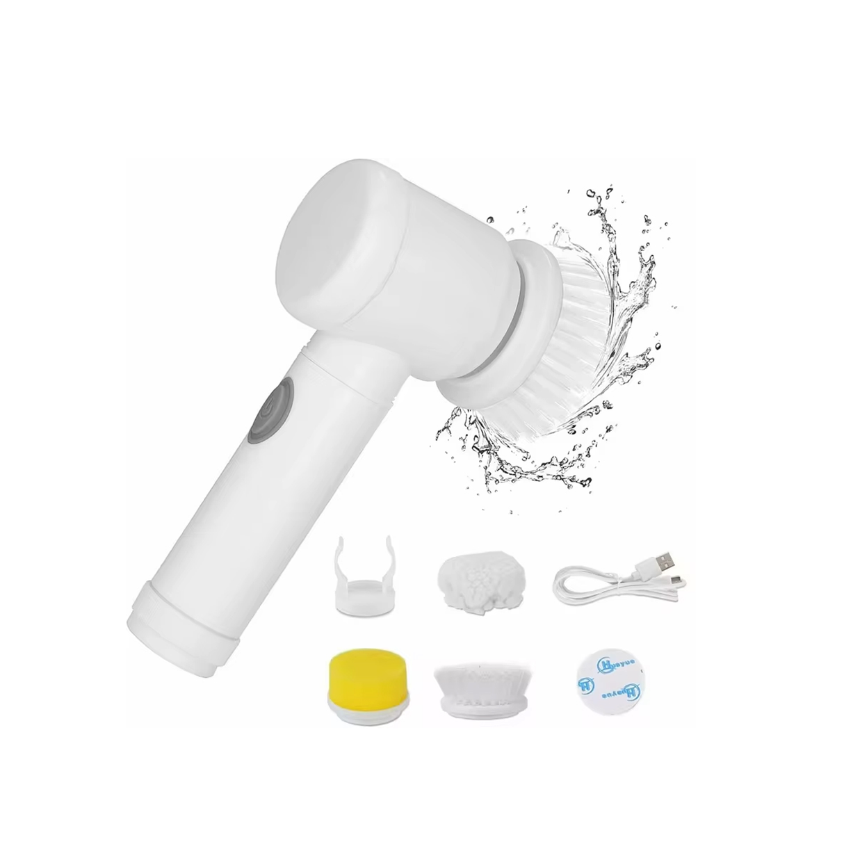 فرشاة كهربائية محمولة متعددة الوظائف 3 في 1 مع رؤوس متعددة الاستخدام للمطبخ والحمام