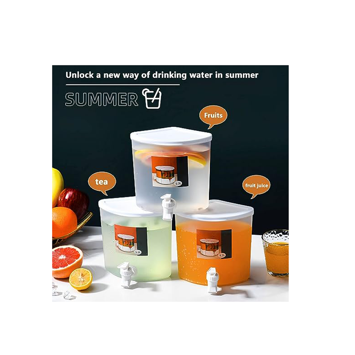 3-in-1 Rotatable Juice & Water Beverage Dispenser