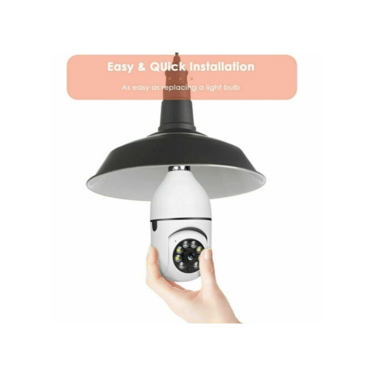 360° 2MP Bulb Fit Wireless WiFi Security Camera With Night Vision and Motion Detection
