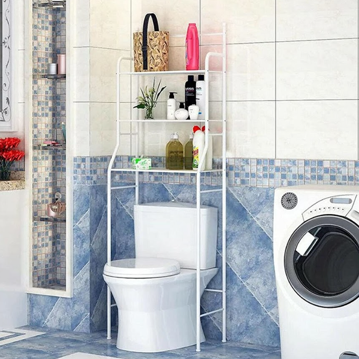 3 Level Shelf for Bathroom Essentials made with Steel and more Storage Organization