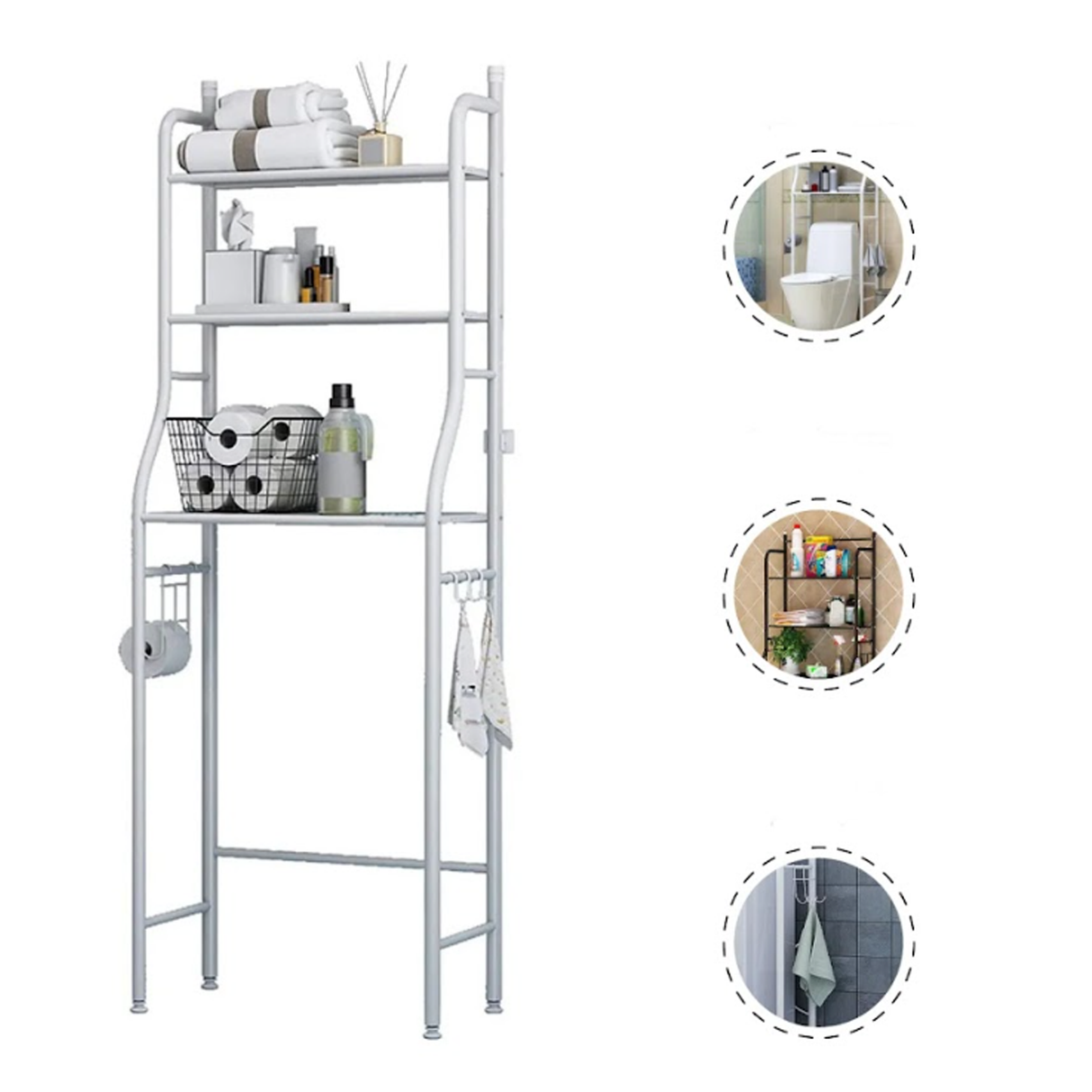 3 Level Shelf for Bathroom Essentials made with Steel and more Storage Organization