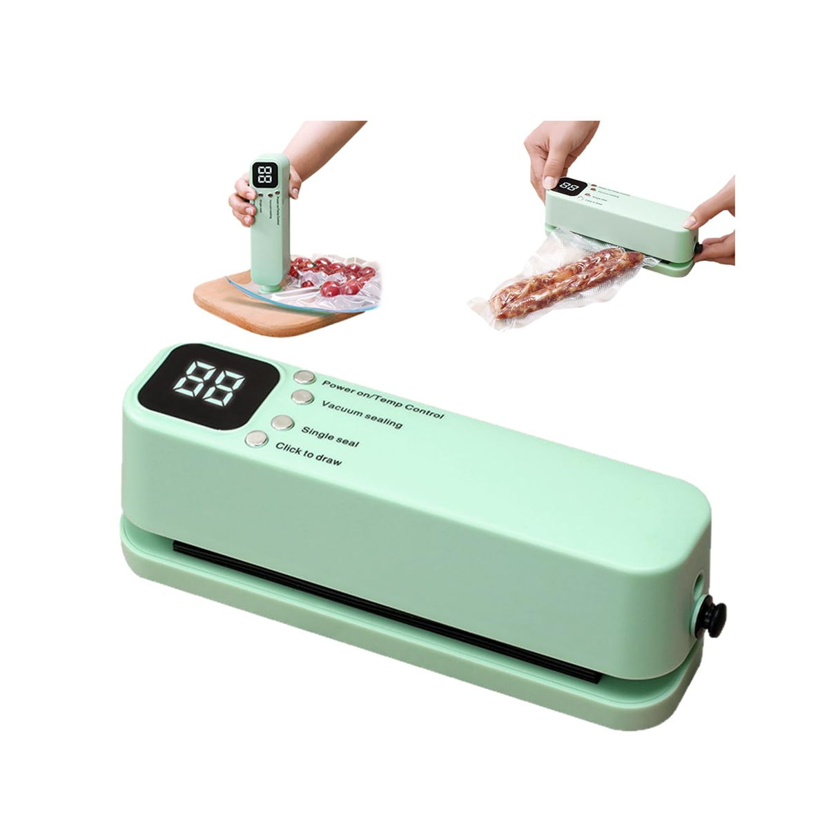 جهاز إحكام إغلاق الطعام 3 في 1 لاسلكي وقابل لإعادة الشحن لتخزين الأطعمة الجافة والرطبة – FOODSEAL‑BOKK