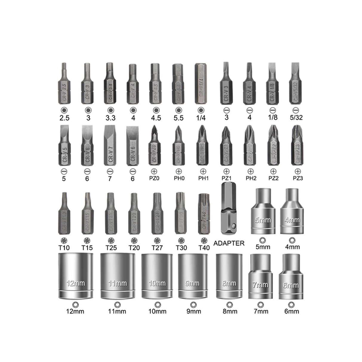 طقم رؤوس مفكات مغناطيسية دقيقة مكون من 41 قطعة