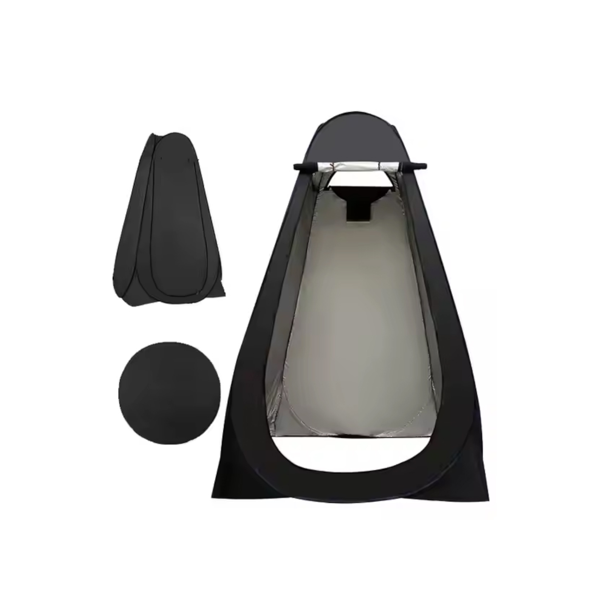 Portable Toilet & Showering Privacy Tent for Outdoors & Camping- Black