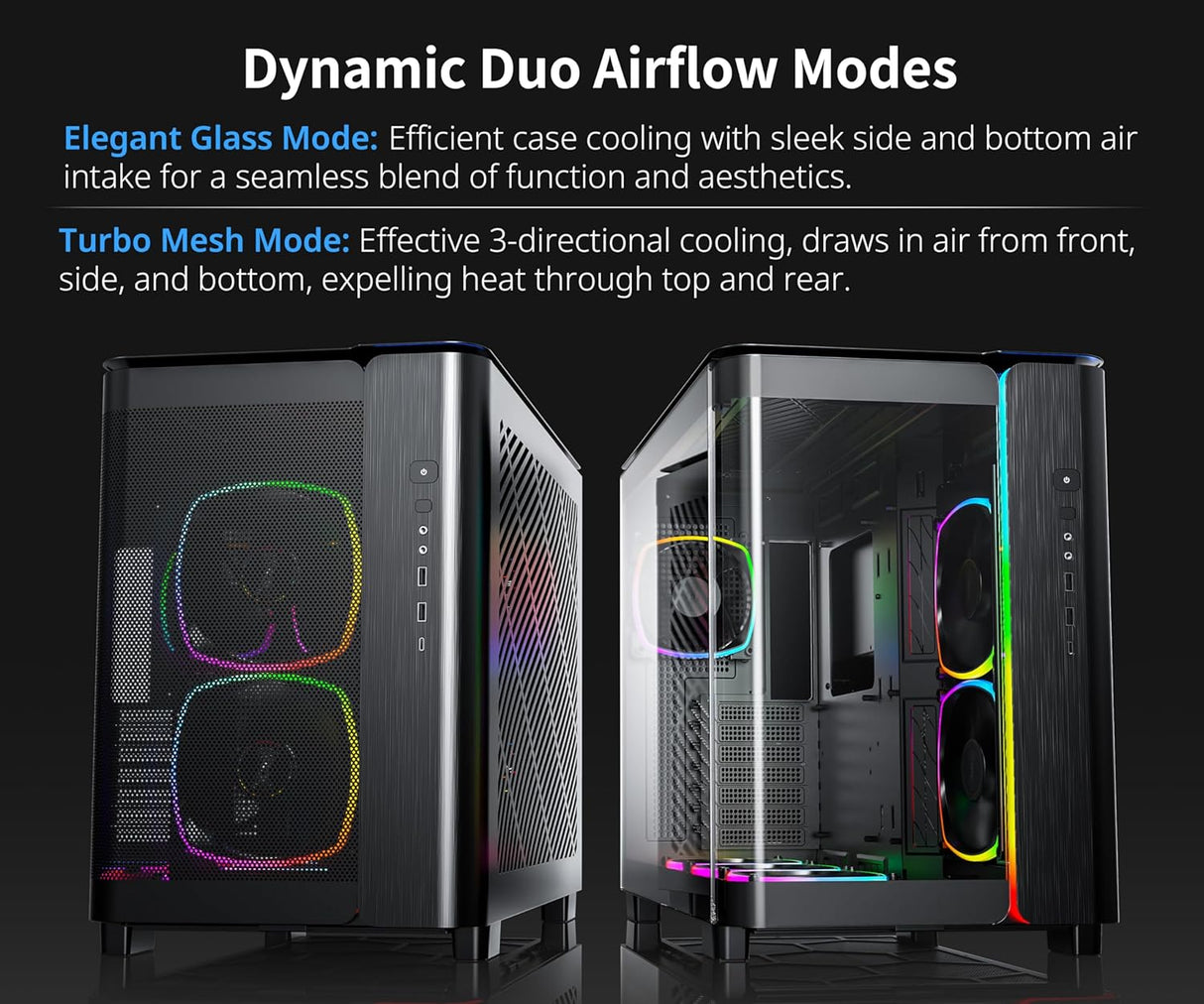 MONTECH KING 95 PRO Curved Tempered Glass ATX Mid-Tower Gaming PC Case - Black (6 ARGB Fans Included)