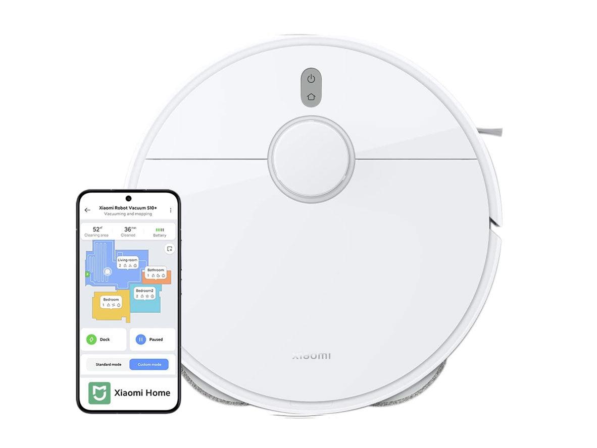Xiaomi Robot Vacuum S10 Plus with Ultra-Sensitive Position Identification System & Dual-Pad Pressure Mopping - White - Zayoom
