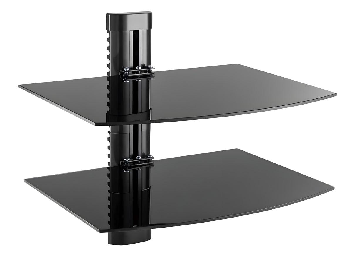 Orca Adjustable Double Shelves DVD and AV Components Wall Mount with Management Cable - Zayoom