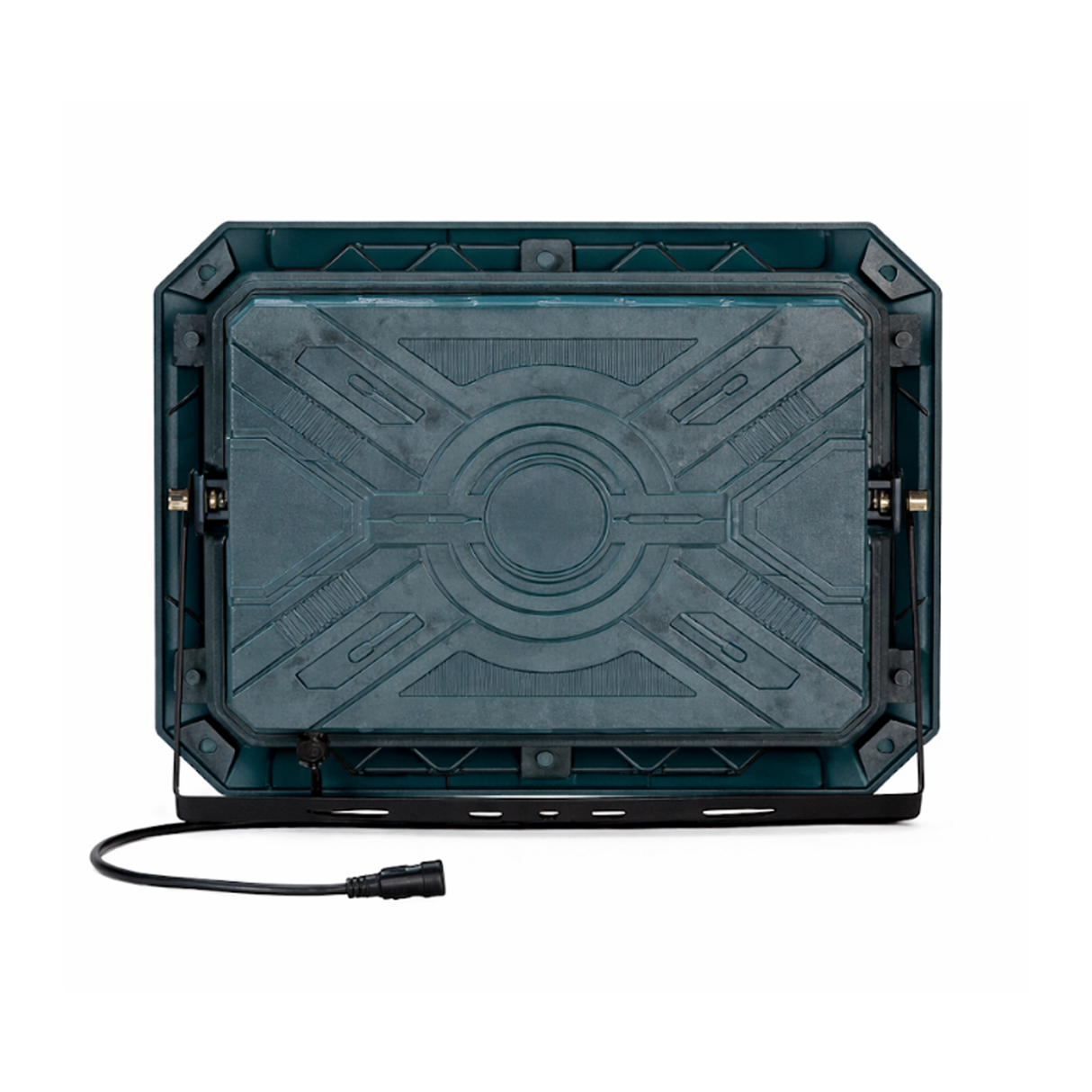 600W RC Solar Emergency Wall Light with 2835 LED Matrix, Red & Blue Warning Light, Built-in 10800mAh Battery & 35CM External Solar Panel