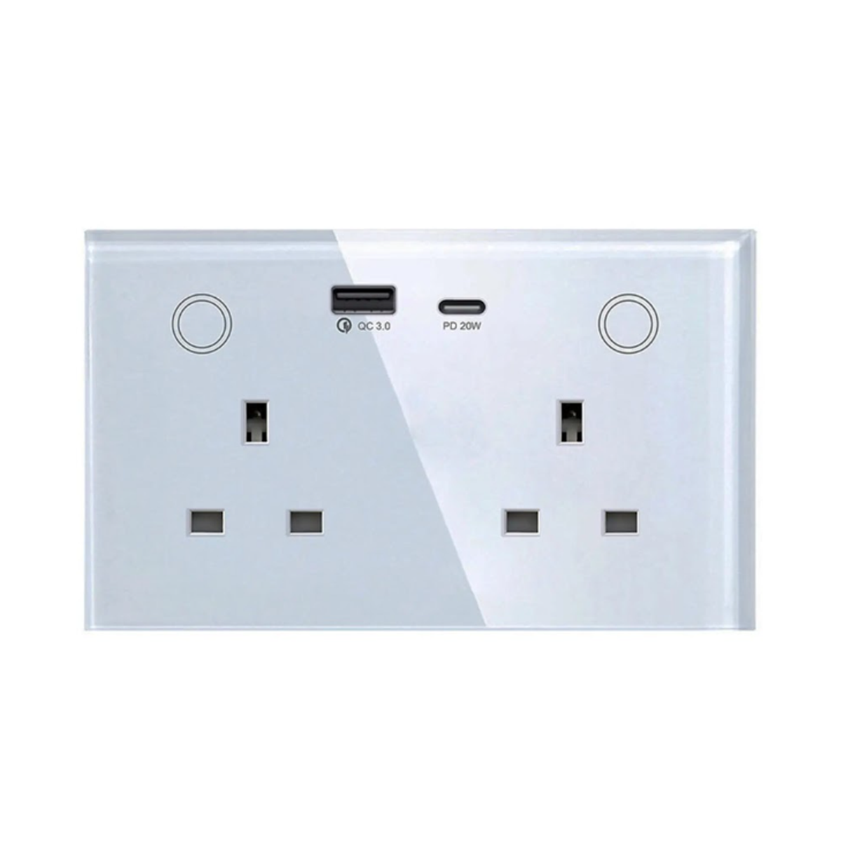 WiFi 13A UK Double Socket With 2 USB outlets (USB-A & USB-C) - White