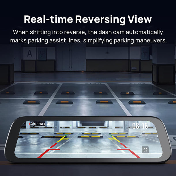 70 مي كاميرا الرؤية الخلفية للسيارة S500 بدقة 3K HDR وشاشة لمس مقاس 9 بوصات ومكثف فائق