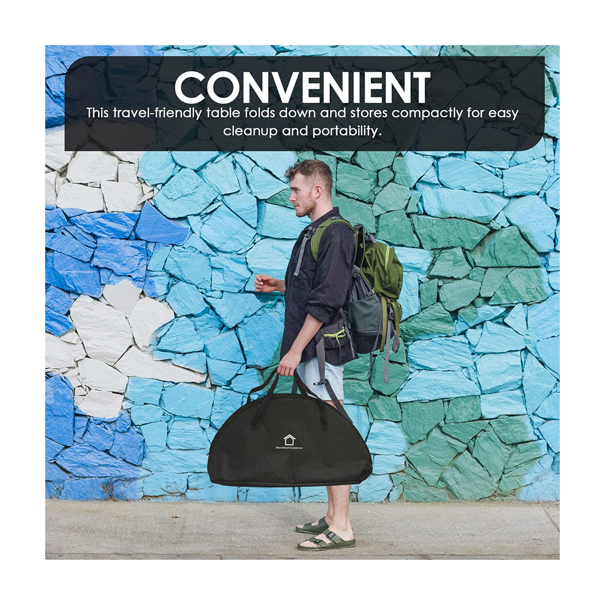 Portable Foldable Lightweight Outdoor Camping Table with 4 Cup Holders & Carry Bag