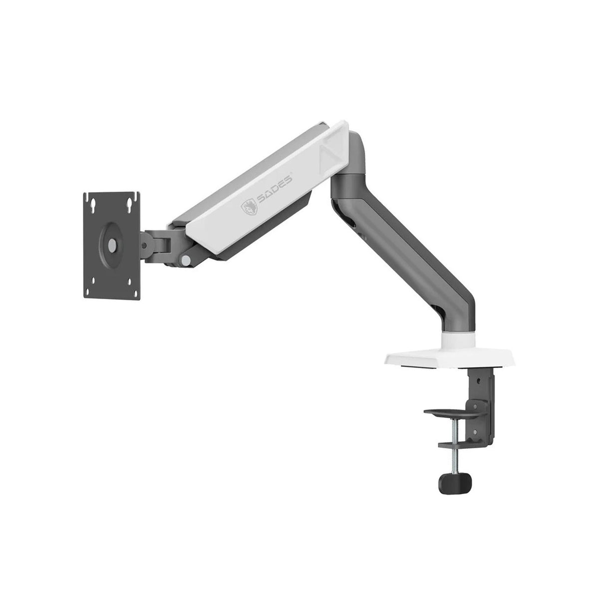 Sades Viper Single Monitor Mount Arm for Gaming & Office Fit Screen Size 17"-32" - White - Zayoom