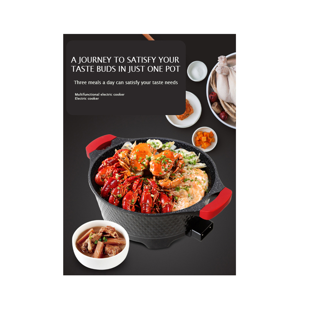 وعاء طهي كهربائي متعدد الاستخدامات 9 في 1 – بسعة 9 لترات