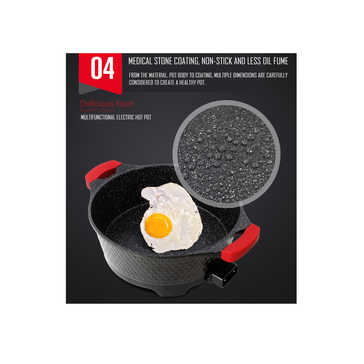 وعاء طهي كهربائي متعدد الاستخدامات 9 في 1 – بسعة 9 لترات