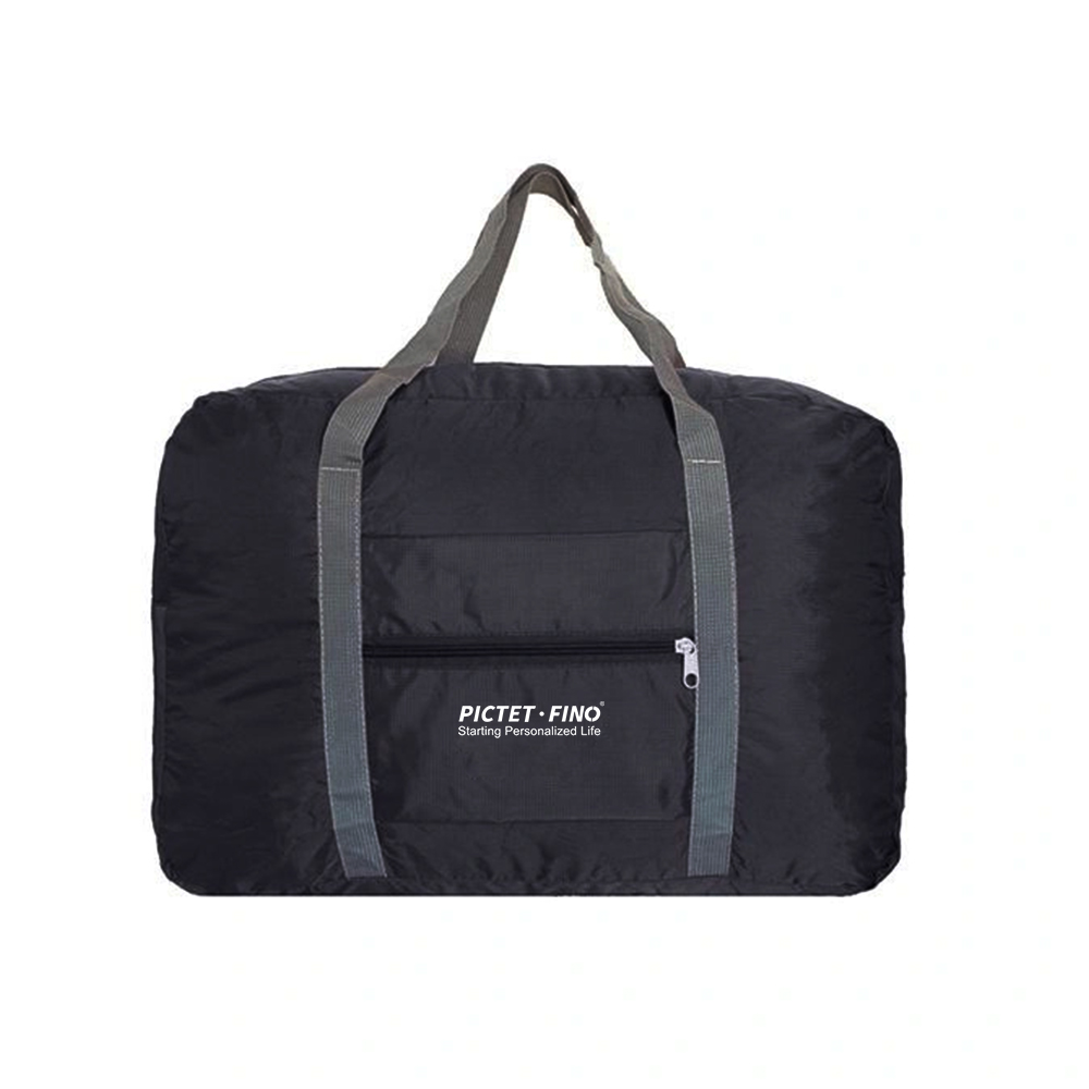 PICTET.FINO RH43 Folding Nylon Waterproof Handbag Travel Bag - Black - Zayoom