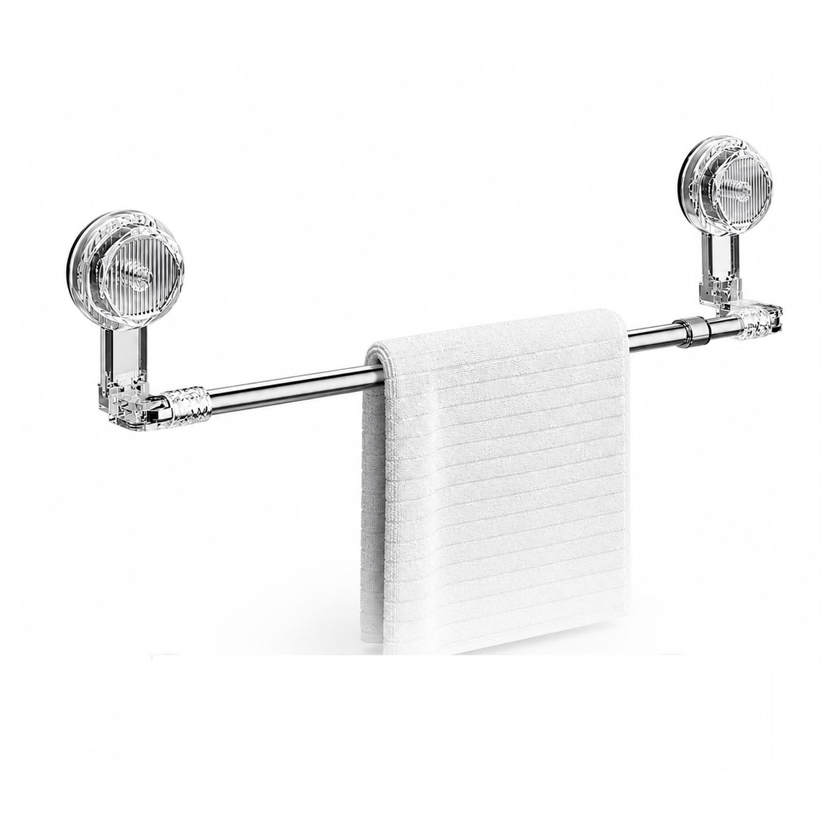 Adjustable Suction Cup Towel Rod – No Drilling Bathroom Towel Holder