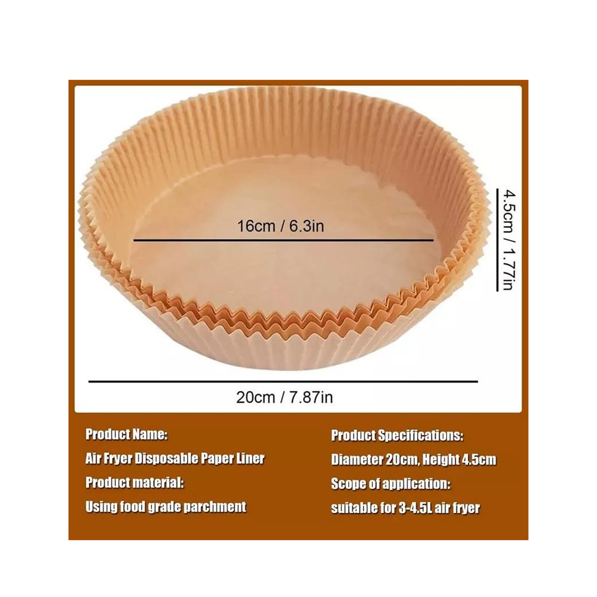 Air Fryer Paper – 100 pcs