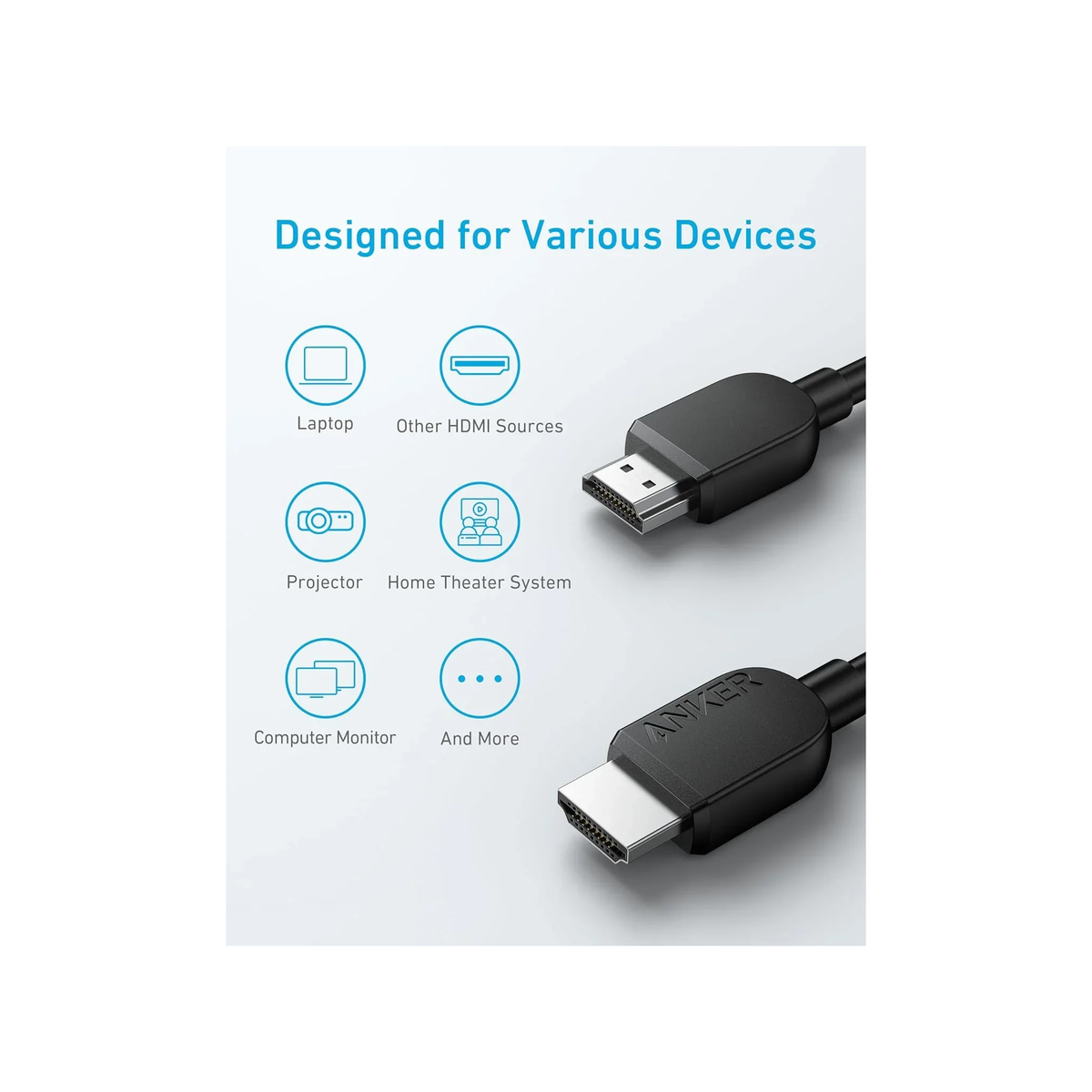Anker HDMI 2.1 Cable (1.8m/6ft) 8K -Black - Zayoom