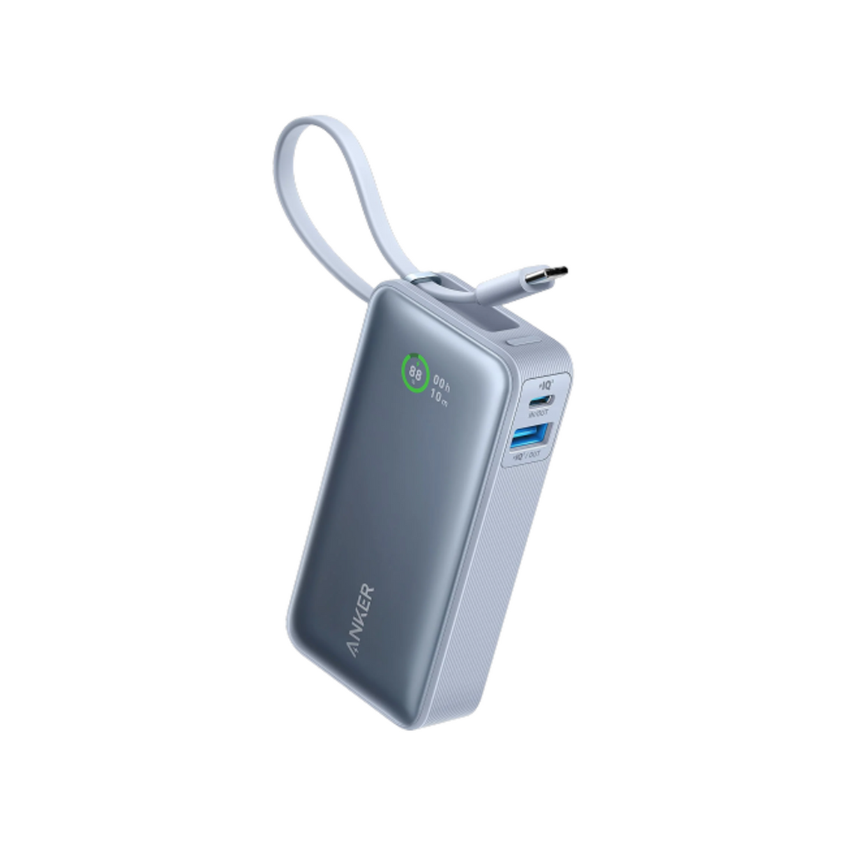Anker Nano Power Bank (30W, Built-In USB-C Cable) 10000 PD -Blue - Zayoom