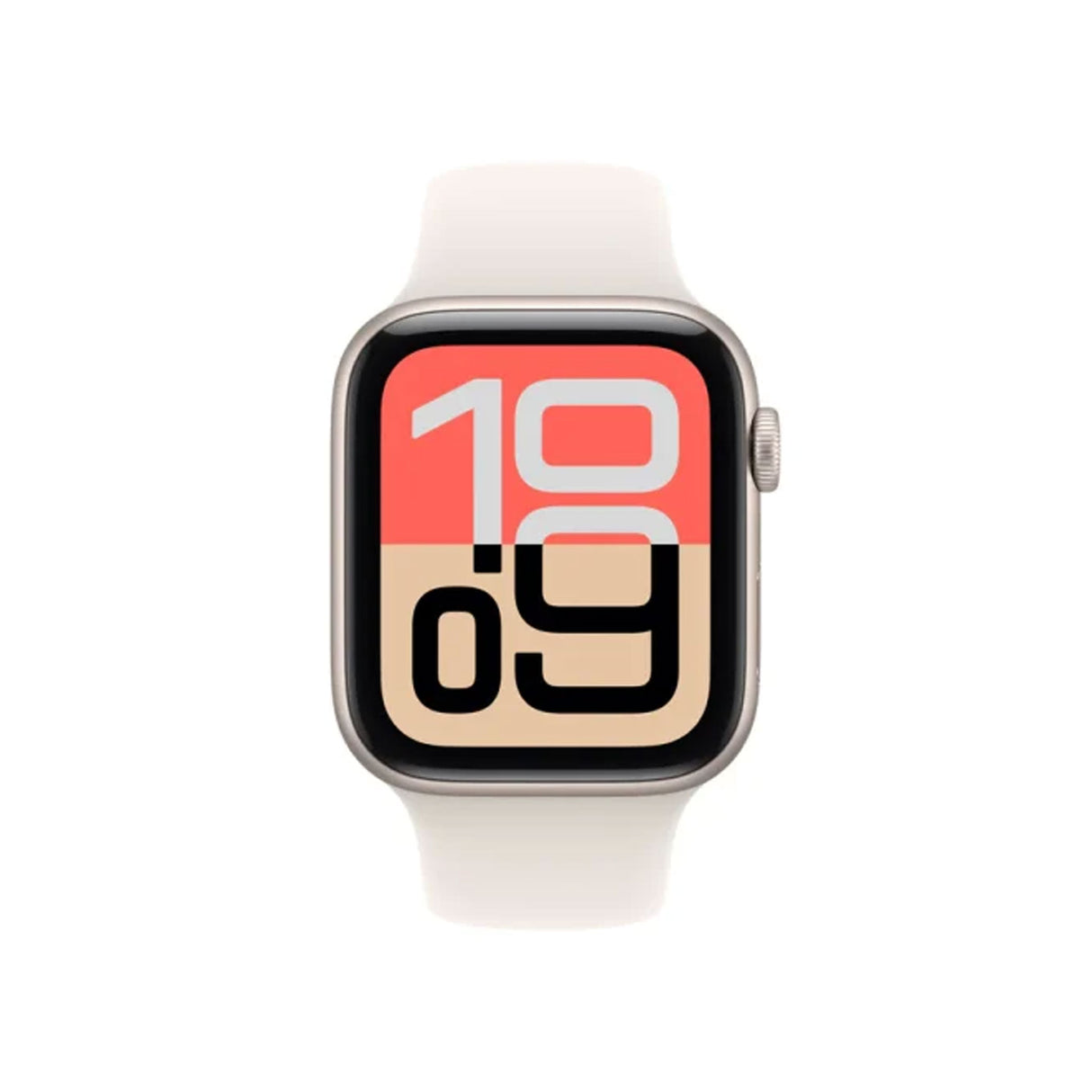 أبل ساعة اس ايي 3 جي بي اس مقاس 40 مم هيكل ستارلايت من الألومنيوم مع سوار ستارلايت الرياضي - ميديم\لارج