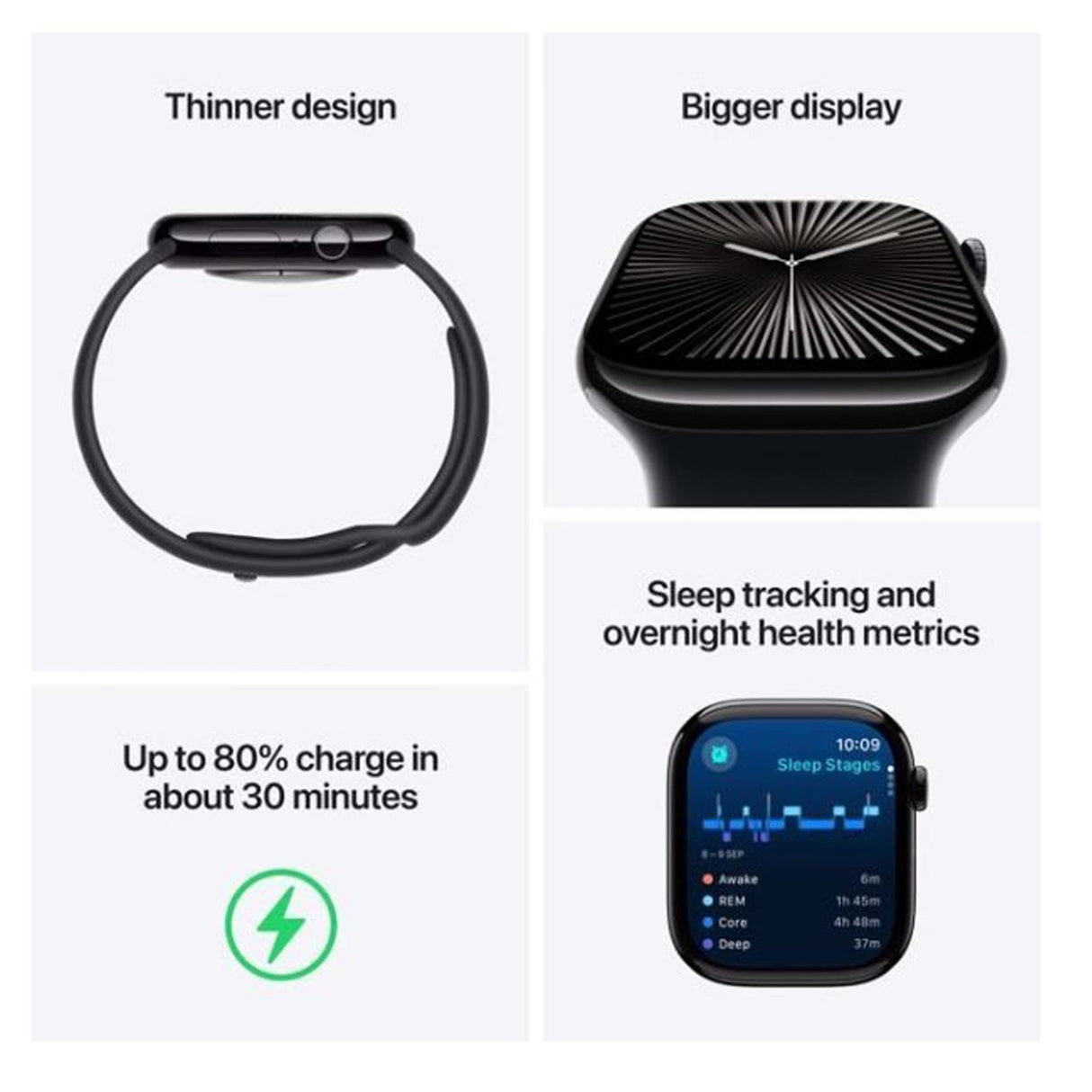 Apple Watch Series 10 GPS 46Mm Silver Aluminium Case - With Blue Cloud Sport Loop - Zayoom