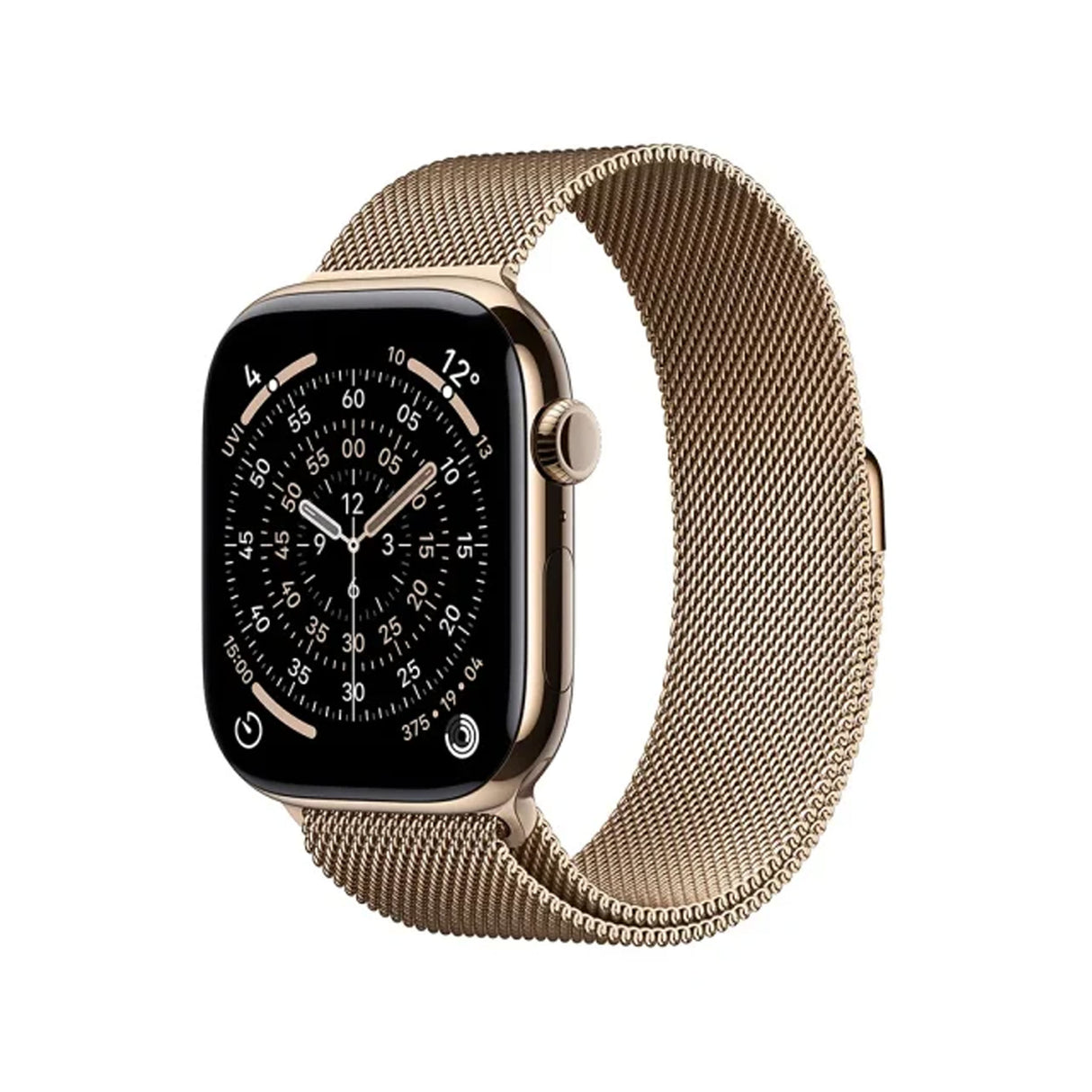 Apple Watch Series 11 GPS + Cellular 46mm Gold Titanium Case With Gold Milanese Loop - S/M
