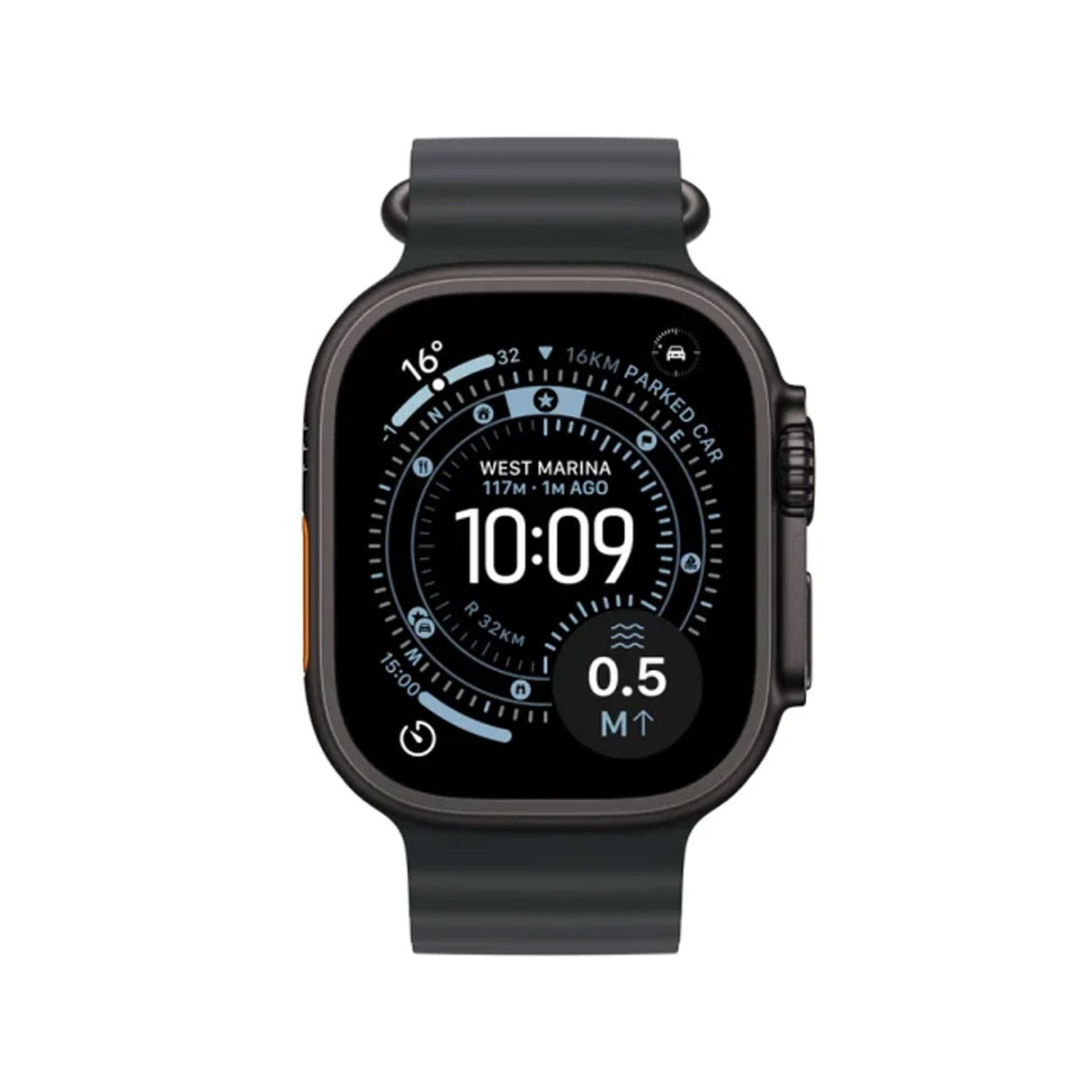 آبل ساعة الترا 3 جي بي اس + خلوي مقاس 49 مم بهيكل من بلاك تيتانيوم مع بلاك أوشن باند