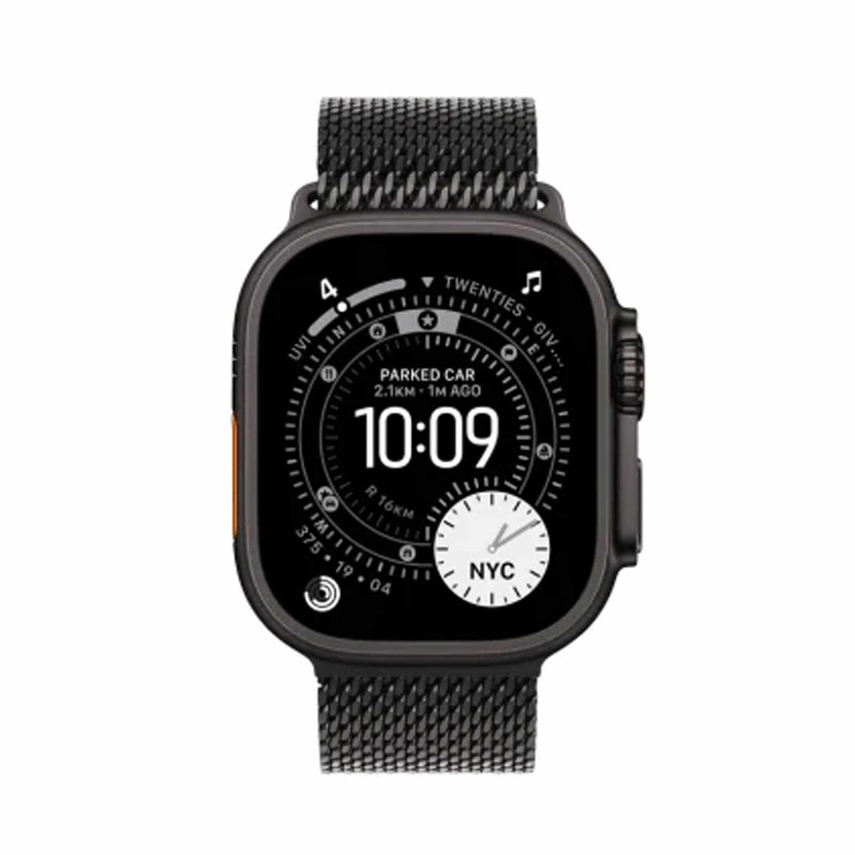 Apple Watch Ultra 3 GPS + Cellular 49mm Black Titanium Case with Black Titanium Milanese Loop - Large
