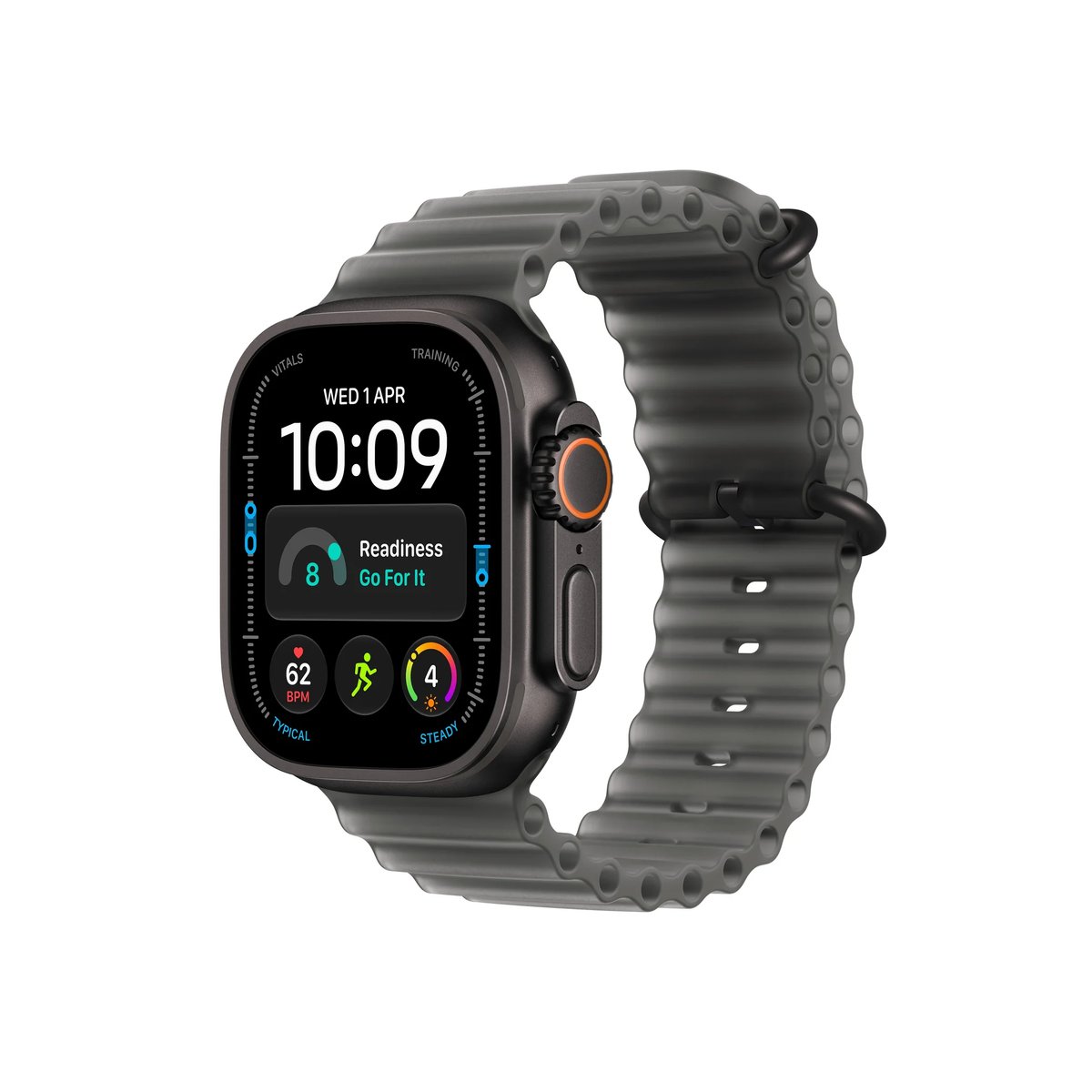 Apple Watch Ultra 4 GPS + Cellular 49mm Black Titanium Case with Translucent Black Ocean Band-Middle East