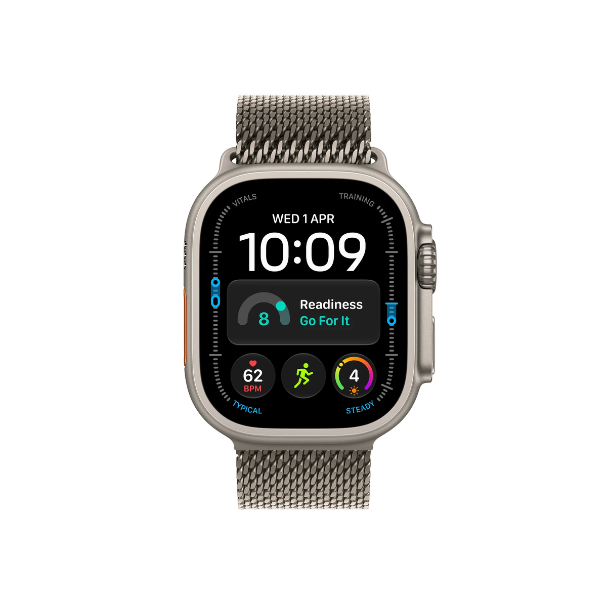 Apple Watch Ultra 4 GPS + Cellular 49mm Natural Titanium Case with Natural Titanium Milanese Loop - L-Middle East