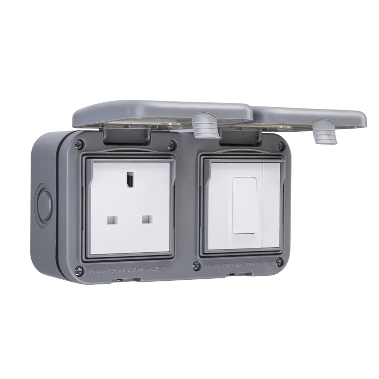 بي جي مقبس مفرد مزود بمفتاح بقدرة 13 أمبير مقاوم للماء بدرجة حماية IP55