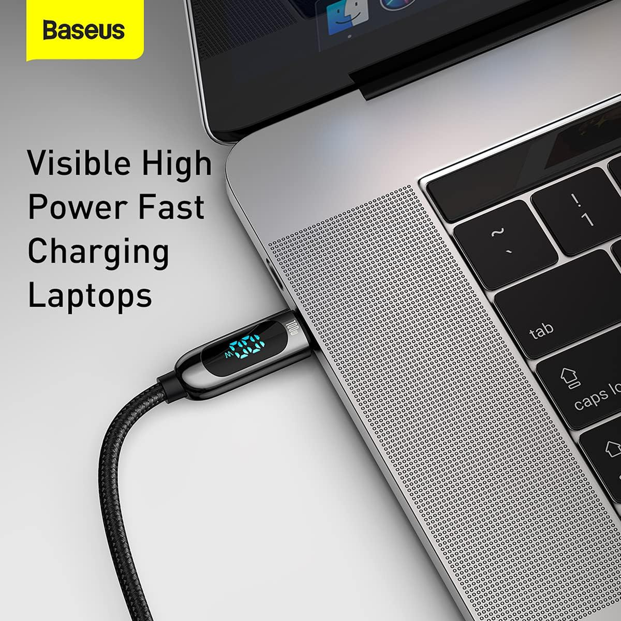 Baseus Display Fast Charging Data Cable Type-C To Type-C 100w 2m Black(e) - ASIS