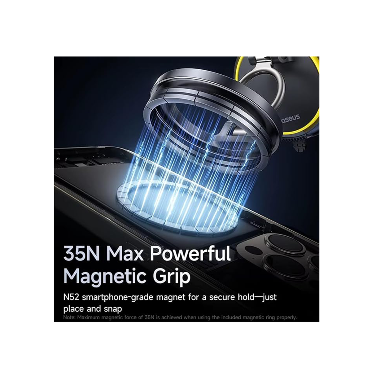 Baseus Primetrip Vc2 Magnetic Car Mount 35N Strong Grip 720° 3-Axis Adjustment Magsafe - Black