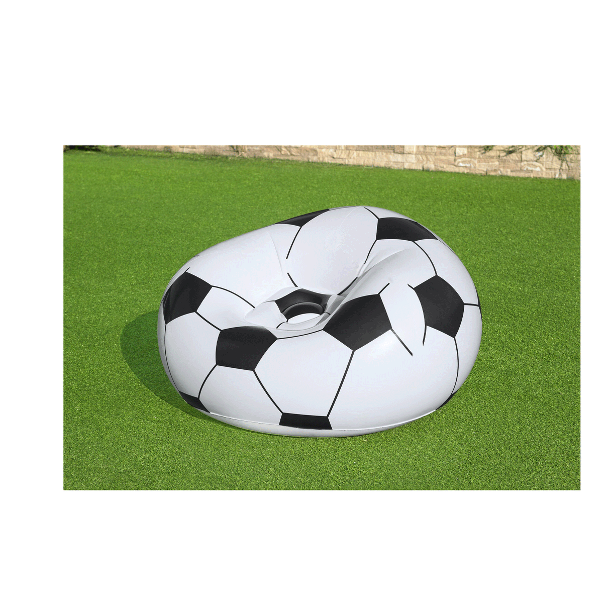 Bestway 1.14m X 1.12m X 66Cm Beanless Soccer Ball Chair (Contents:1 Chair, Repair Patch) Age 6+