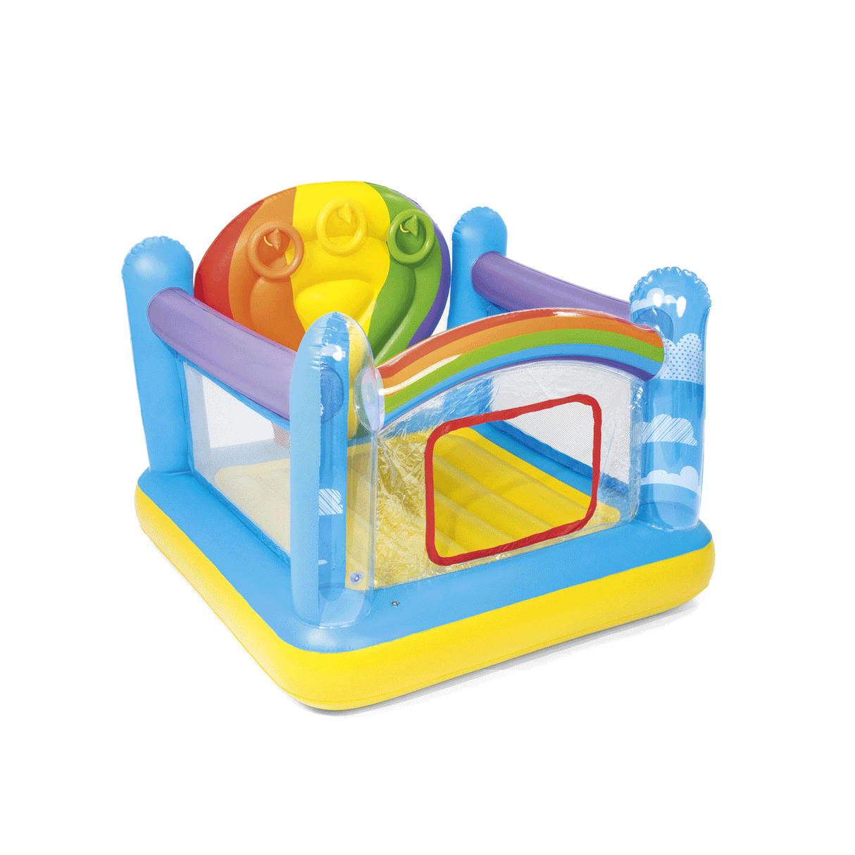 بيست واي 1.75 م × 1.73 م × 1.37 م قافز البالونات 1 قلعة قفز 3 حلقات قابلة للنفخ رقعة إصلاح 4 أوتاد تثبيت لعمر 3 سنوات فما فوق