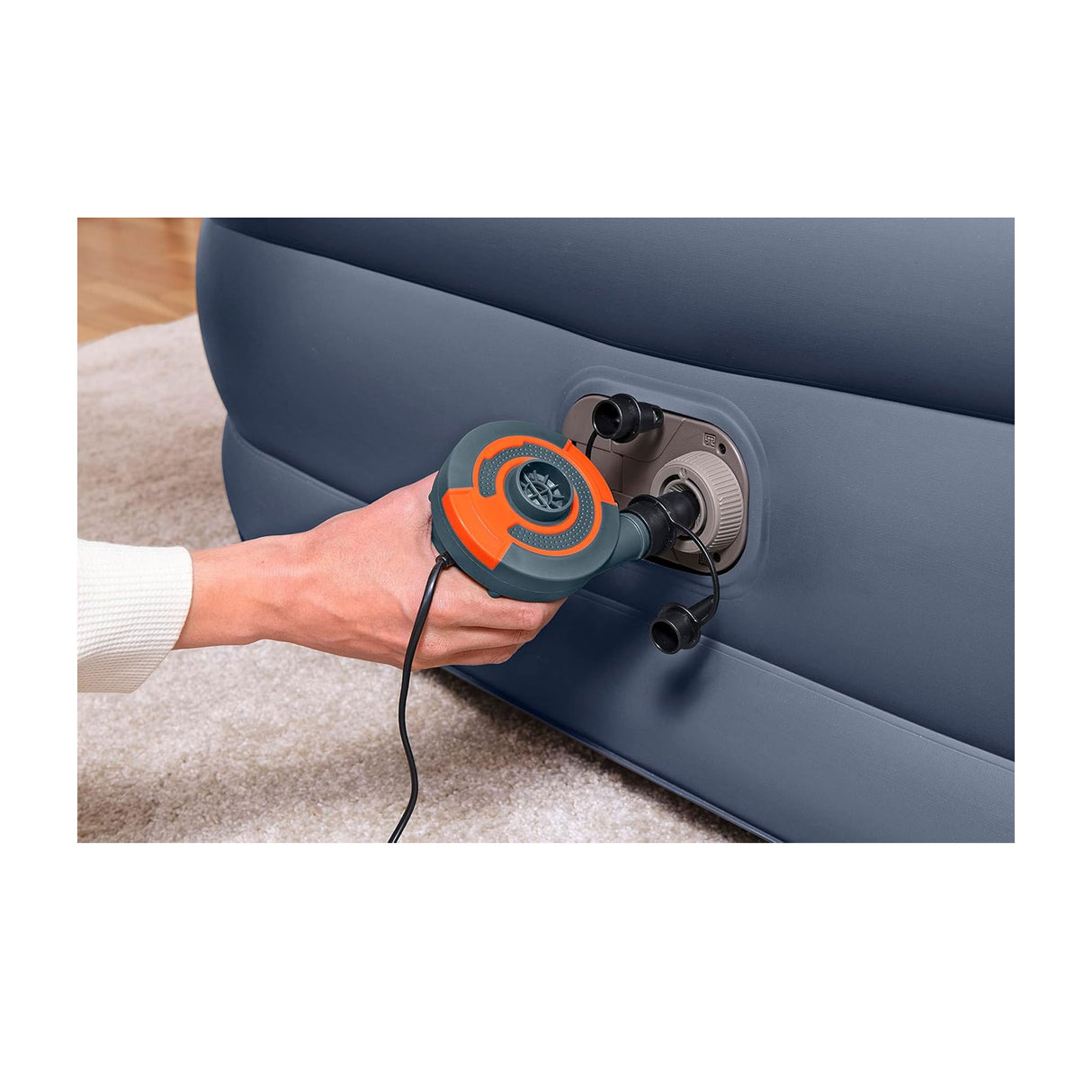 بيست واي ترايتك سليك فلو مرتبة هوائية بحاجز خلفي كوين مع مضخة هواء مدمجة تعمل بالكهرباء 2.26م × 1.52م × 84سم