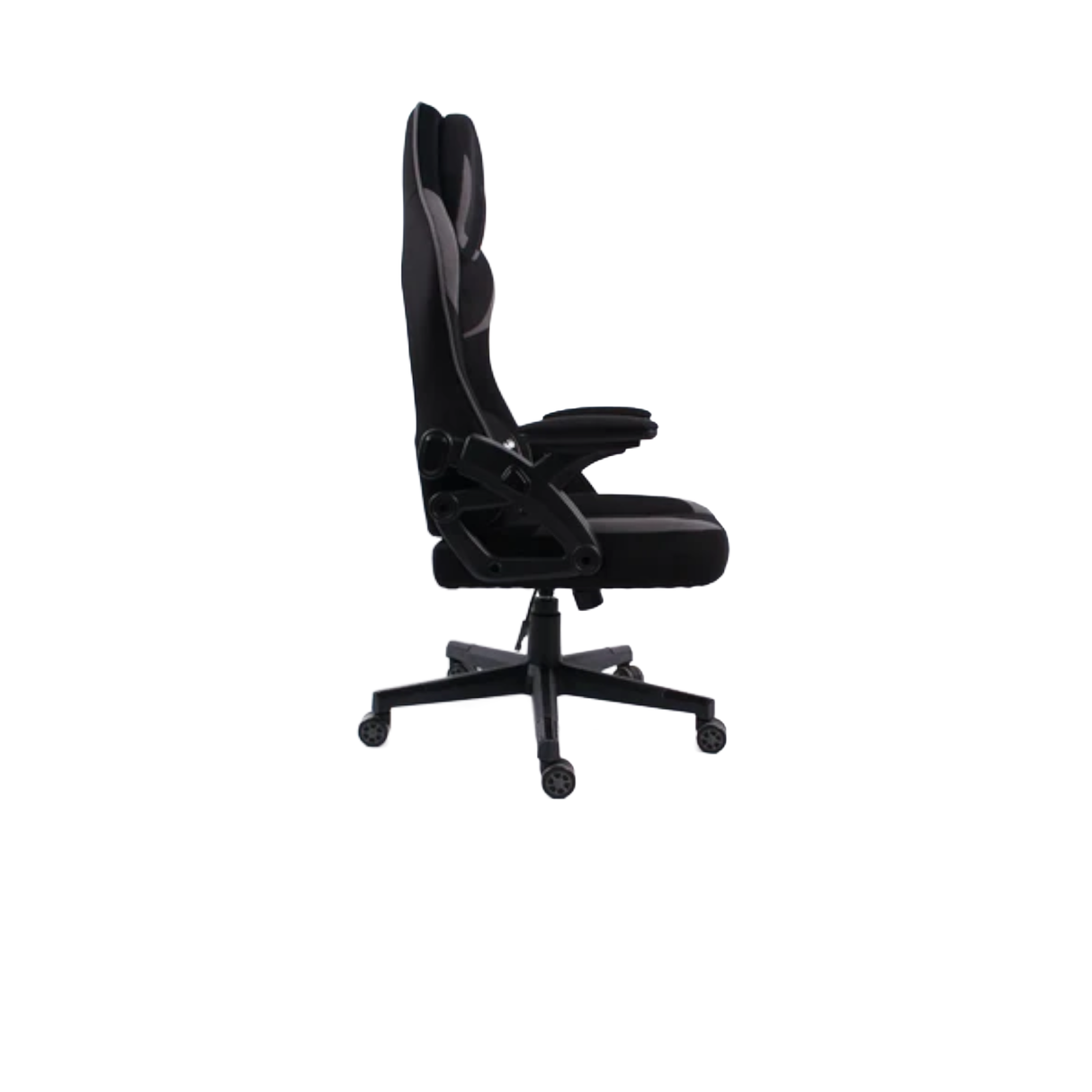 Black Bull Fabric Gaming Chair With Adjustable Headrest and Moveable Armrest - Black